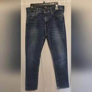 Men's Dark Wash Hollister Athletic Skinmy Jeans 31x32